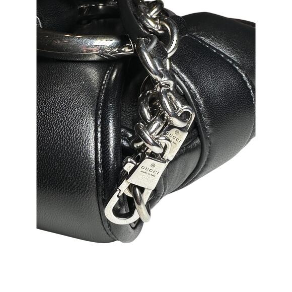 GUCCI Quilted Leather Horsebit Chain Medium Shoulder Bag Limited Edition Black - Picture 8 of 11
